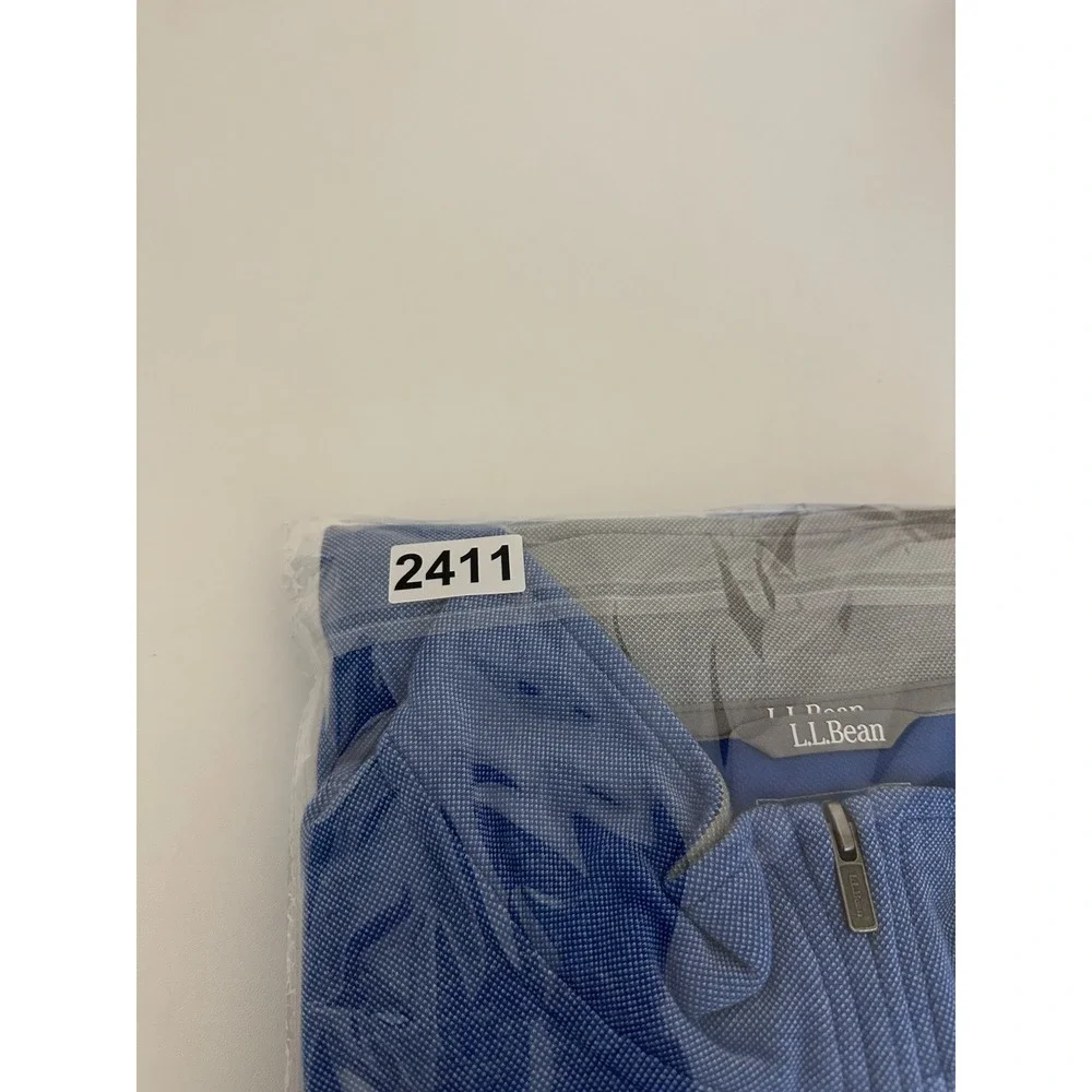 L.L Bean Mens Sz XLT Comfort Stretch Blue 1/4 Zip Pullover Long-Sleeve
